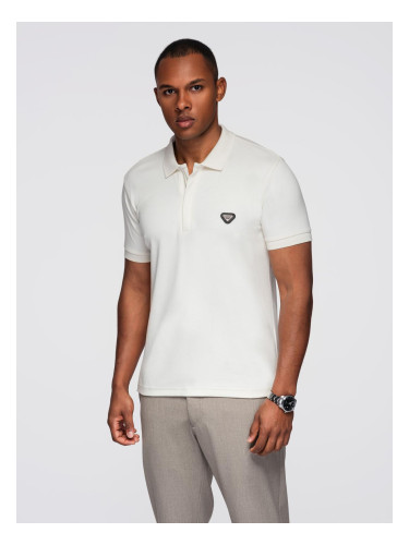 Ombre Men's polo shirt with zipper neckline - white