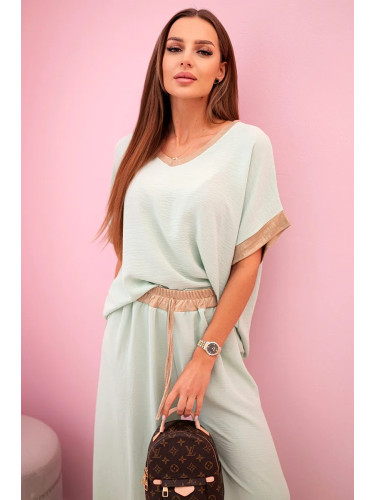 Kesi Włoski Viscose set with golden trim mint