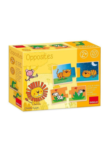 Дървен пъзел с противоположности Goula - Лео Кралят на джунглата