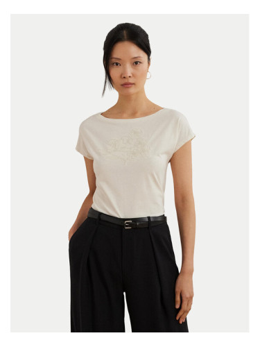 LAUREN RALPH LAUREN Тишърт 200963933001 Екрю Relaxed Fit
