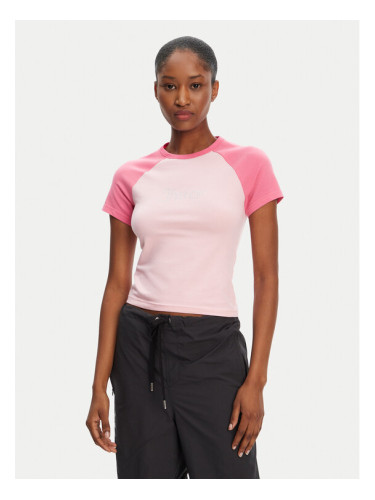 Juicy Couture Тишърт Contrast JCWCT125307 Розов Slim Fit