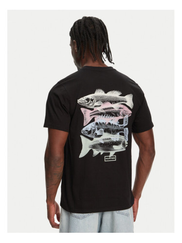 Hunter Тишърт Raasay Graphic HARM0034251 Черен Regular Fit