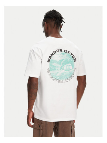 Hunter Тишърт Rasputin HARM0057251 Бял Relaxed Fit