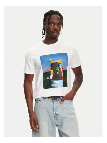 Hunter Тишърт Brodie Graphic HARM0036251 Бял Regular Fit