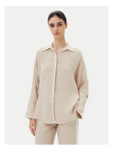 ICONA Риза RP5LE003 Бежов Relaxed Fit