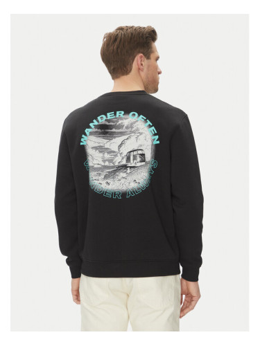 Hunter Суитшърт May HARM0058251 Черен Relaxed Fit