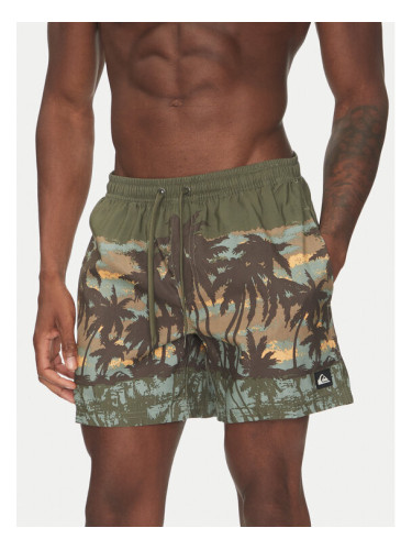 Quiksilver Плувни шорти Everyday Straight Volley 15 EQYJV04121 Зелен Regular Fit