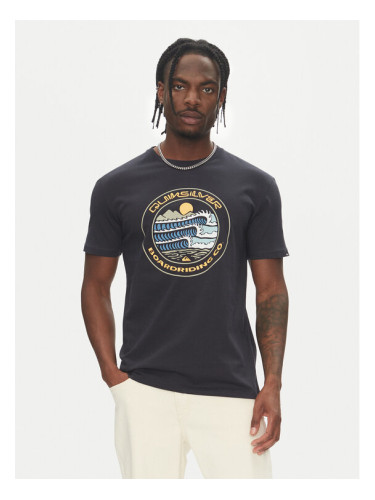 Quiksilver Тишърт Ev Three Seas Ss EQYZT08051 Тъмносин Regular Fit