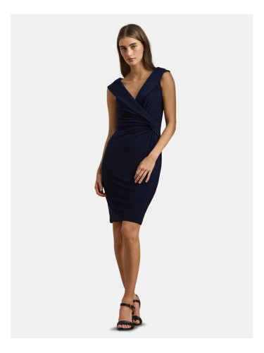 LAUREN RALPH LAUREN Коктейлна рокля 253926907002 Тъмносин Slim Fit