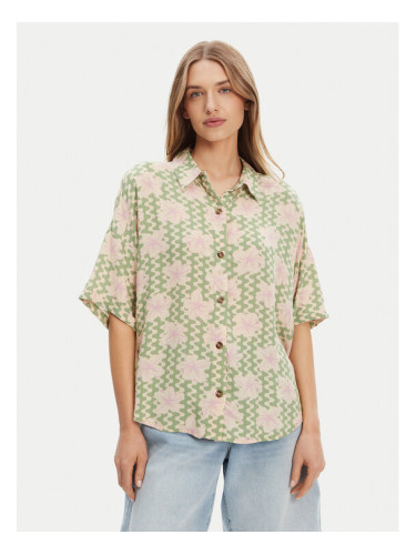 Roxy Риза Beach Nostalgia ERJWT03665 Зелен Regular Fit