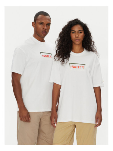 Hunter Тишърт Abele UNISEX HARU0007251 Бял Regular Fit