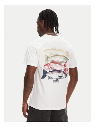 Hunter Тишърт Raasay Graphic HARM0034251 Бял Regular Fit