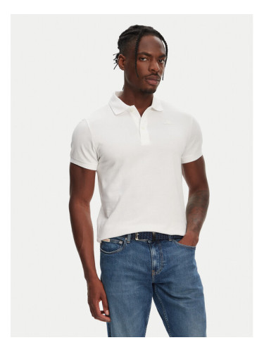 Robe di Kappa Тениска с яка и копчета William 6006170 Бял Slim Fit