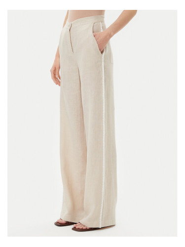 ICONA Текстилни панталони RP5LE005 Бежов Relaxed Fit