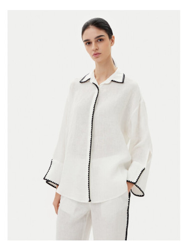 ICONA Риза RP5LE003 Бял Relaxed Fit