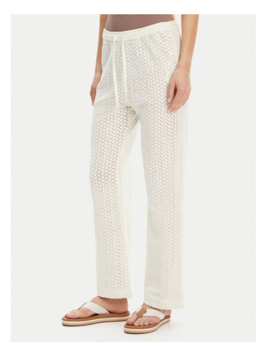 Roxy Текстилни панталони ERJX603437 Екрю Regular Fit