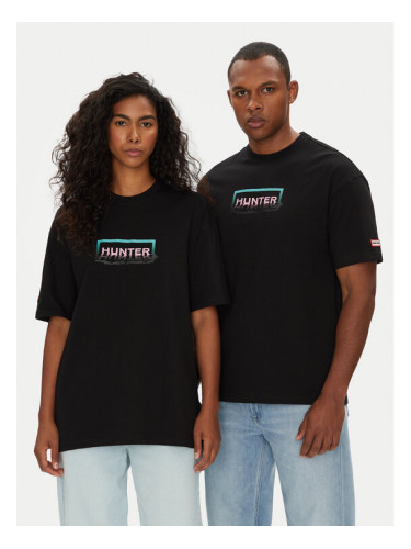 Hunter Тишърт Abele UNISEX HARU0007251 Черен Regular Fit