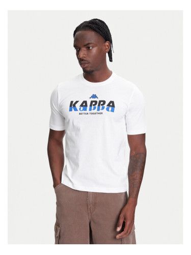 Kappa Тишърт 351U8KW 001 Бял Regular Fit