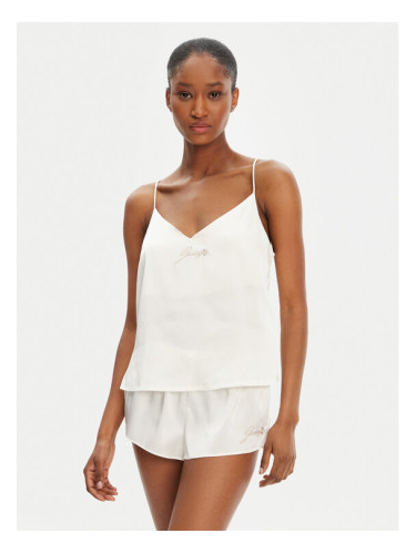 Juicy Couture Тениска на пижама JCLCT125511 Екрю Regular Fit