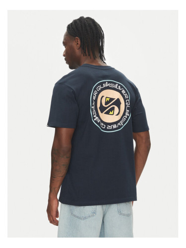 Quiksilver Тишърт Circle Back Ss EQYZT08054 Тъмносин Regular Fit