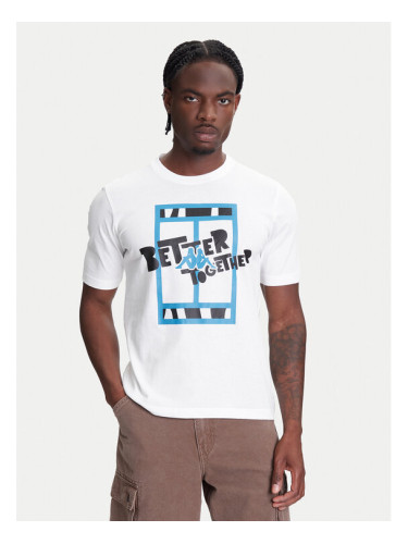 Kappa Тишърт 351U8JW 001 Бял Regular Fit