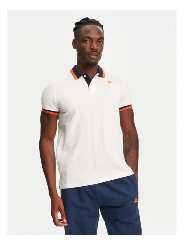 Robe di Kappa Тениска с яка и копчета Atsushi 611255W Екрю Regular Fit