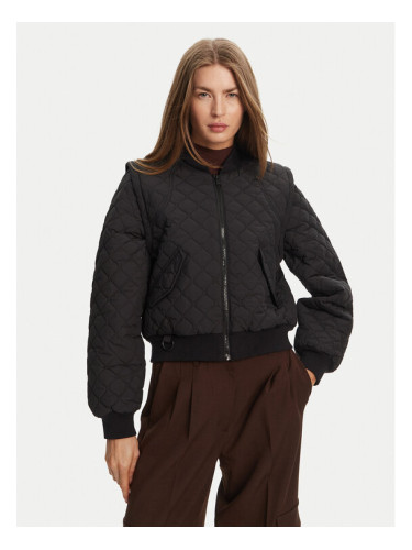 Hunter Яке бомбър Shira HARW0046251 Черен Cropped Fit