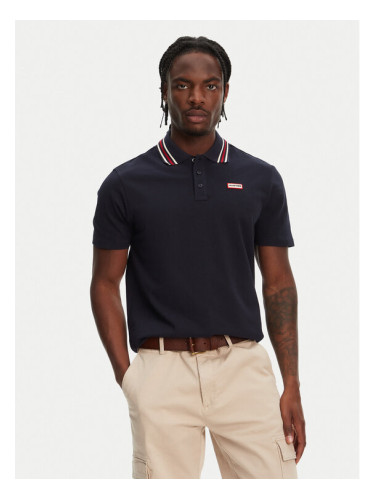 Hunter Тениска с яка и копчета Noris SS HARM0037242 Тъмносин Regular Fit