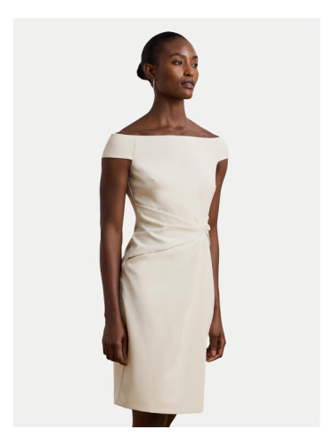LAUREN RALPH LAUREN Коктейлна рокля 253936389003 Екрю Slim Fit