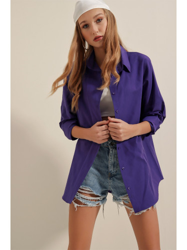 Bigdart 3900 Oversize Long Basic Shirt - Purple