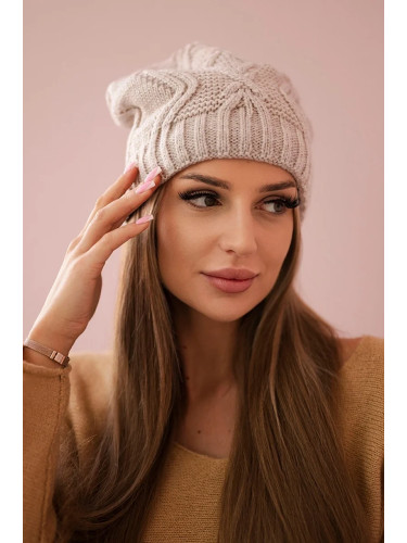 Kesi Cap with fleece Sylwia K244 dark beige