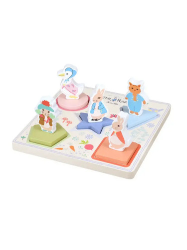Дървен пъзел с триизмерни форми - Peter Rabbit, Orange Tree Toys