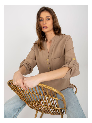 Shirt-WN-KS-VE51.11X-dark beige