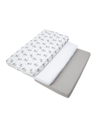 Medi Partners Set of 3 pcs. Fitted Sheet 60x120 cm 100% Cotton Baby Bed Linen Mattress