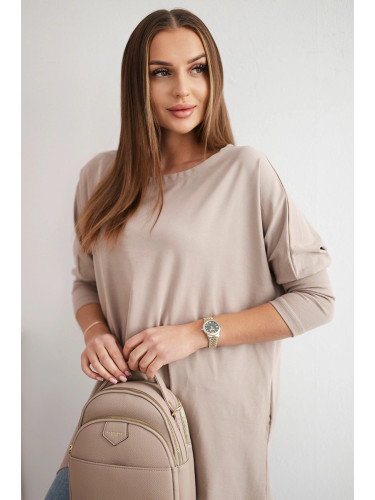 Oversize blouse dark beige