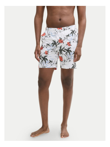 Tom Tailor Denim Плувни шорти 1044696 Бял Regular Fit