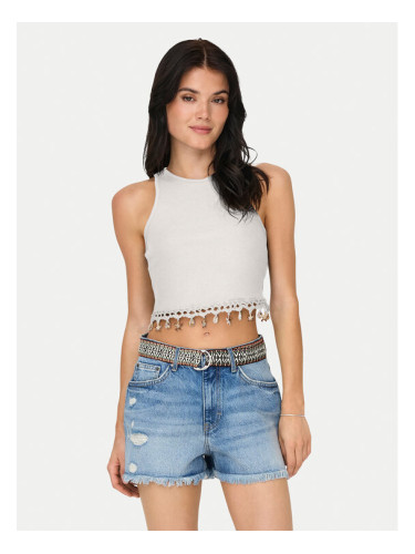 ONLY топ Shelly 15325019 Бял Slim Fit