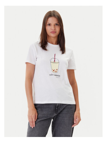 ONLY Тишърт Fun Life 15349901 Бял Regular Fit