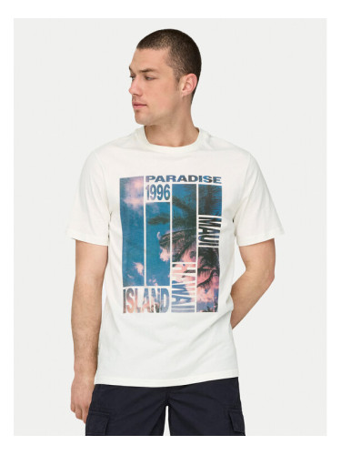 Only & Sons Тишърт Magdy 22029454 Бял Regular Fit