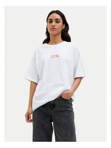 JJXX Тишърт Nina 12273776 Бял Loose Fit