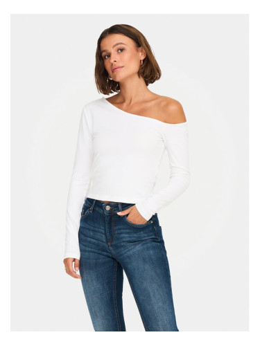 ONLY Блуза Live Love 15344398 Бял Slim Fit