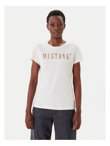 Mustang Тишърт Loa 1016146 Екрю Slim Fit