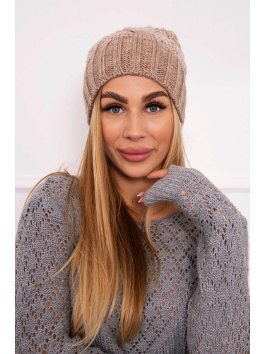 Kesi Cap with fleece Paryż K213 light beige