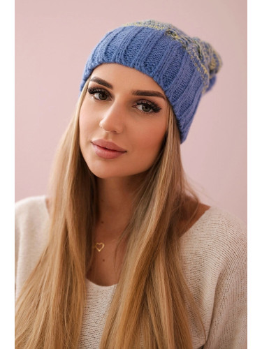 Kesi Cap with fleece Paryż K213 blue + kiwi