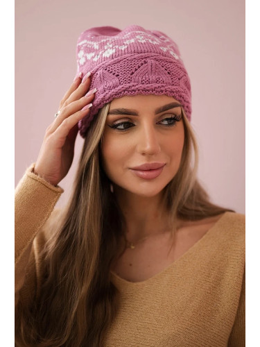 Kesi Women's cap Kira K374 dark pink+white