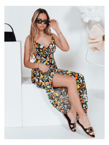 Макси рокля FLOWMISS черна с цветя