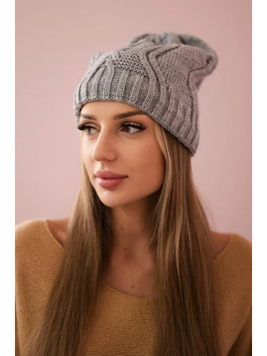 Kesi Cap with fleece Sylwia K244 light gray
