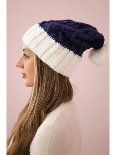 Kesi Cap with fleece Milano K203 tmavo fialová+ecru