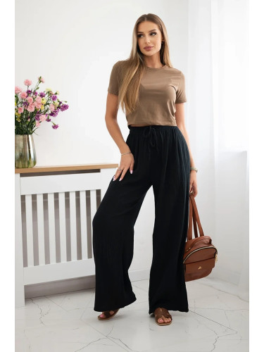 Kesi Włoski Muslin pants with a wide leg black
