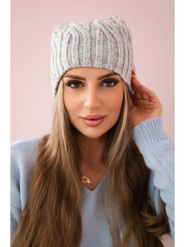 Kesi Cap with fleece Paulina K227 light gray